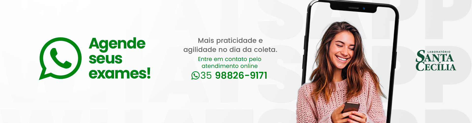 agendar seus exames pelo whatsapp - Laboratório Santa Cecília