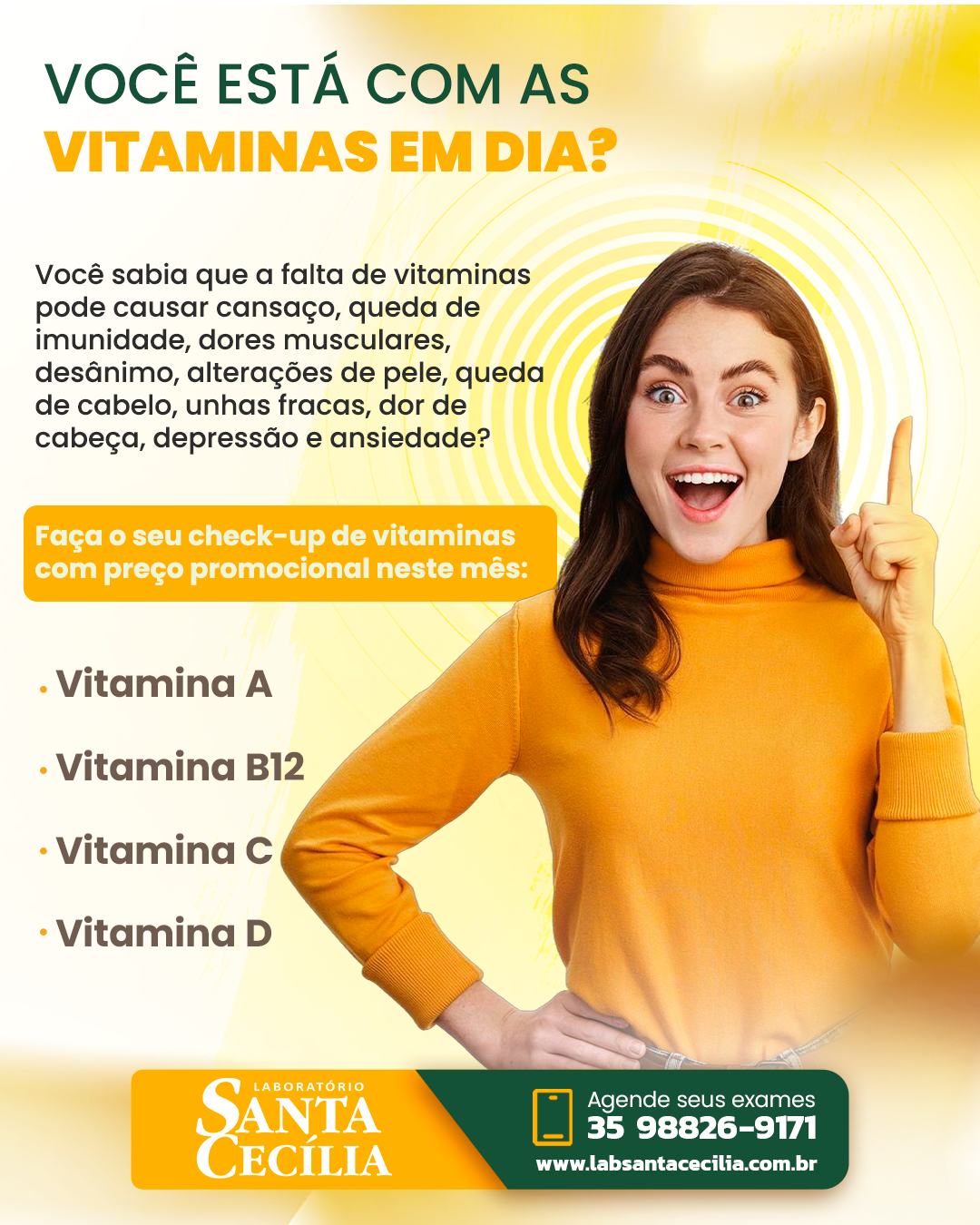 Check-up de vitaminas - Laboratório Santa cecília